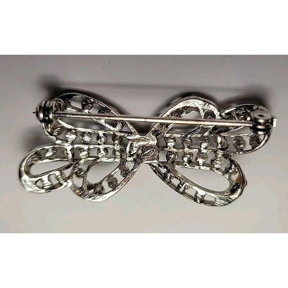 LC Shades Of Blue  Rhinestones Pin Brooch Liz Claiborne Silver Tone - Picture 8 of 9